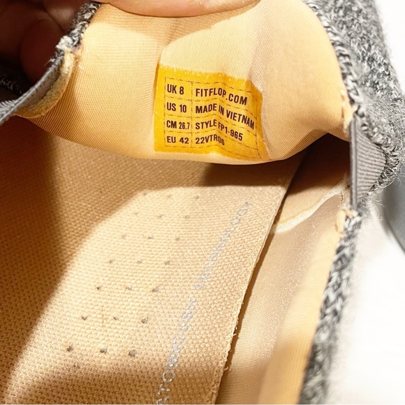 FitFlop Women’s Size 10 RALLY E01 Merino‎ Wool Mix Skate Sneakers Love Grey - Picture 6 of 7